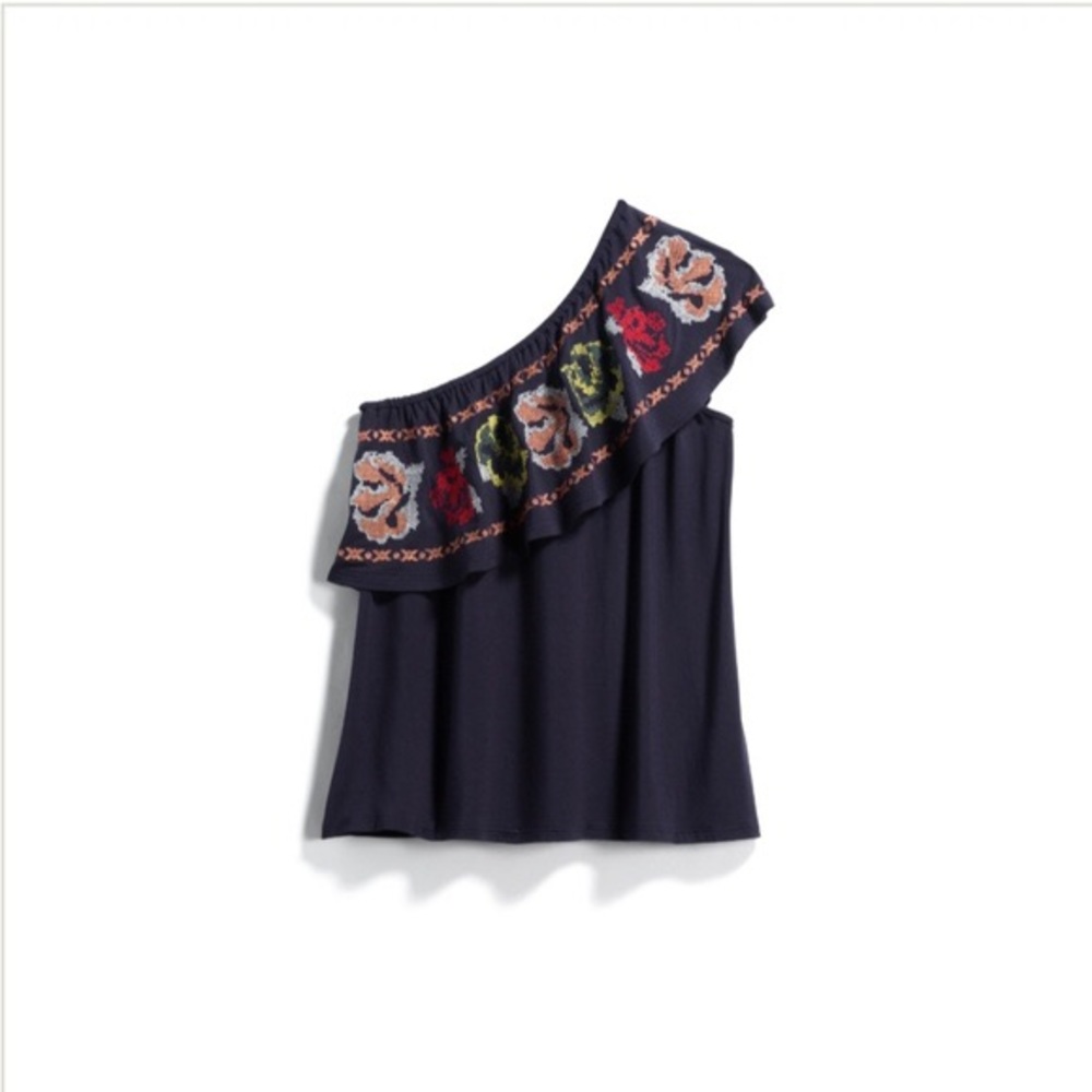 Hazel for Stitch Fix One Shoulder Embroidered Top